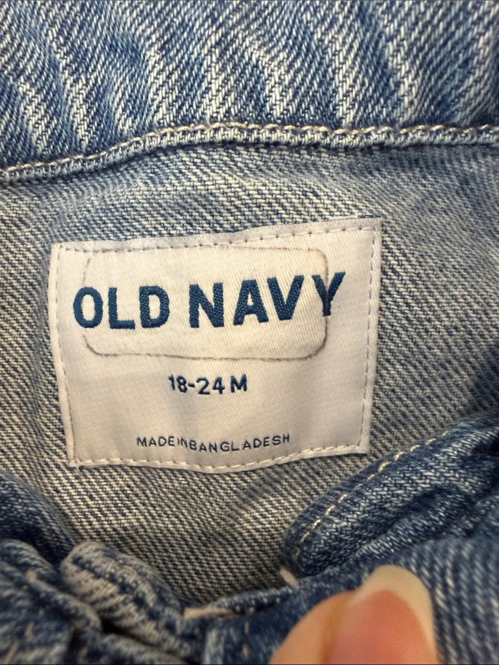 Old Navy Light Blue Kids Denim Jacket with Heart Pockets 18-24 Months